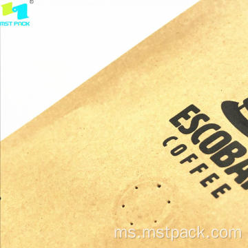 Kraft Paper Coffee Packaging Bag dengan Valve